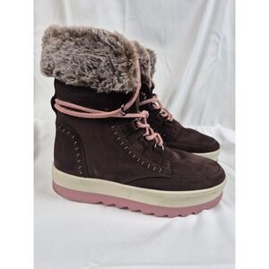Cougar Vanetta Womens Size 8 Waterproof Winter Boots Fur Lined Brown Pink